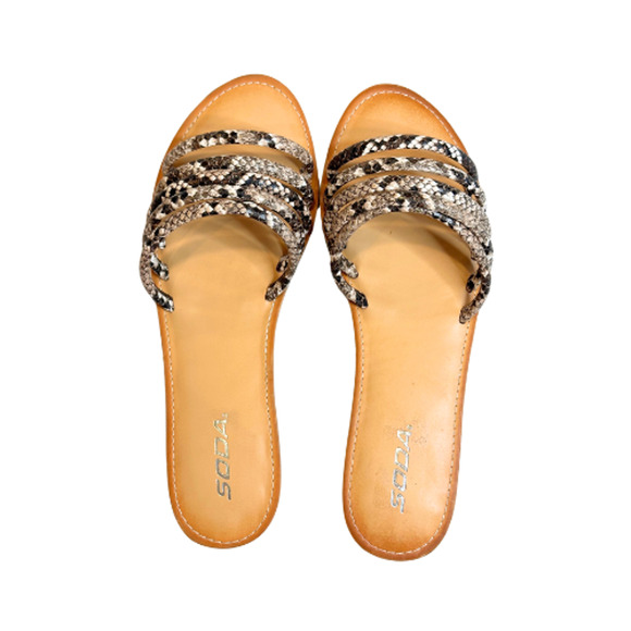 SODA Dorcey Snakeskin Multi Slide Sandals Women’s Size 11 - Picture 5 of 10